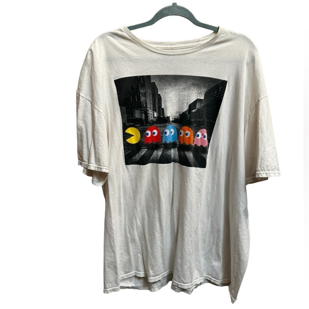PAC-MAN ABBEY ROAD by C-Life group graphic T-shirt white Unisex Sz XXL 1980’s